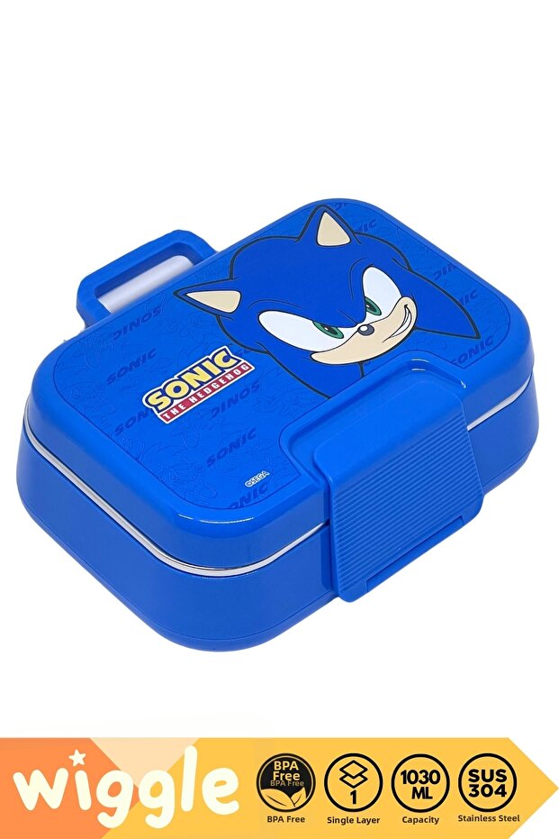 Bento 1030ml Lunchbox Sonic Licensed Single Layer 2 Compartment Stainless Steel Lunch Box Lunch Box