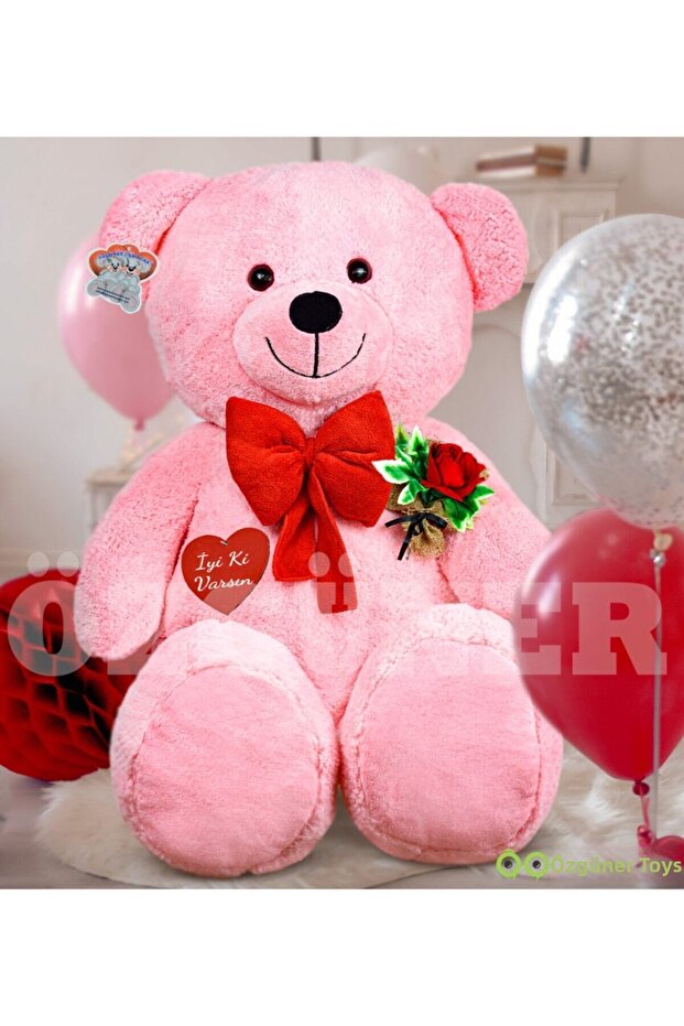 140 Cm Large Teddy Bear with Rose and Heart Bow Tie 100% Domestic