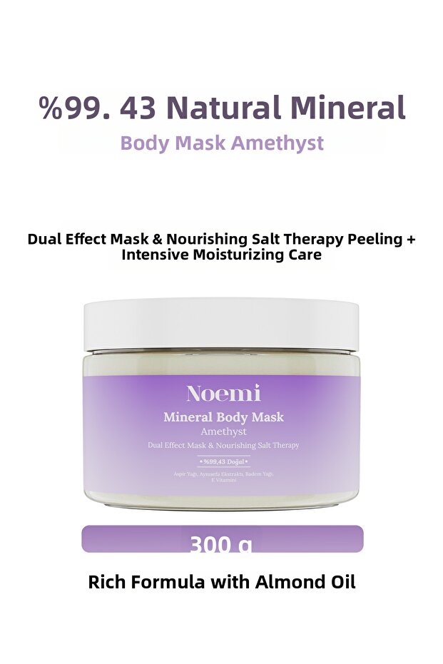 Natural Mineral Body Mask Amethyst / Double Effect & Nourishing Salt Therapy / Exfoliating + Intensive Moisturizing Care