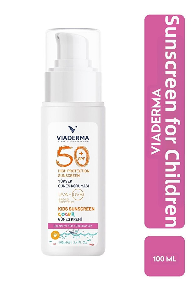 واقي شمسي للأطفال بعامل حماية من الشمس SPF 50+ - مرشح معدني، يحتوي على فيتامين E، 100 مل