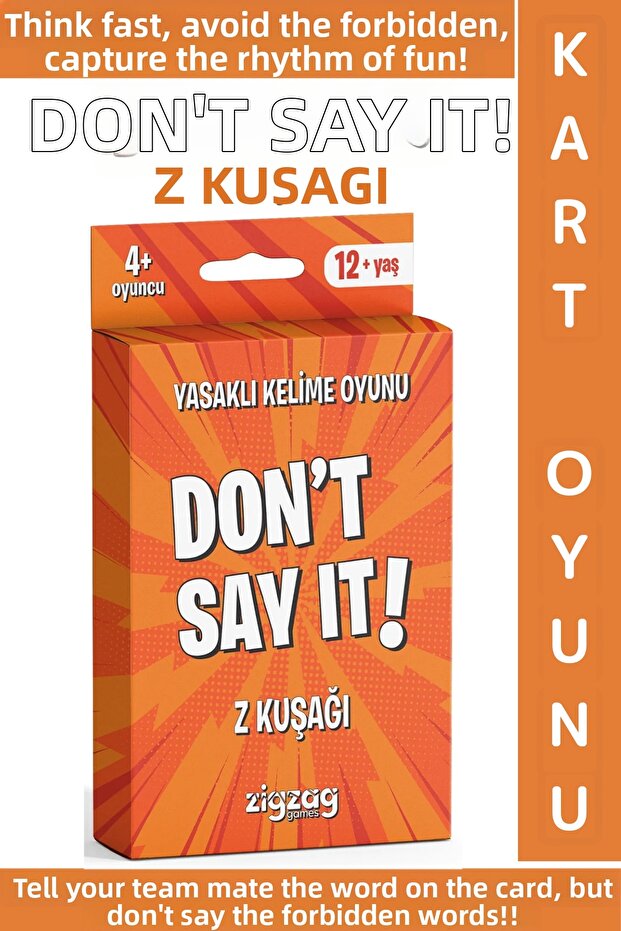 Educational Attention Intelligence Development Fun Time-Pass Young Generation Card Game Don'T Say It-Z Generation