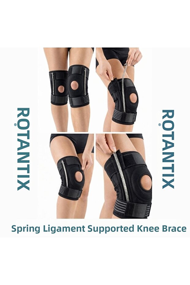 Meniscus Knee Brace with Ligament and Patella Support, Side Ligament Support, Flexible Underwire