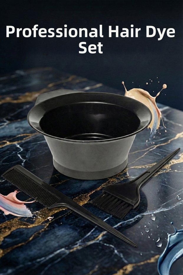 Hair Coloring Set 3-Piece Hair Coloring Brush Hair Coloring Bowl Hair Coloring Comb