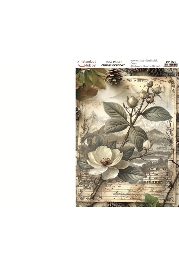 Rice Decopage Paper 30X42Cm Pt-617 Rose Flower