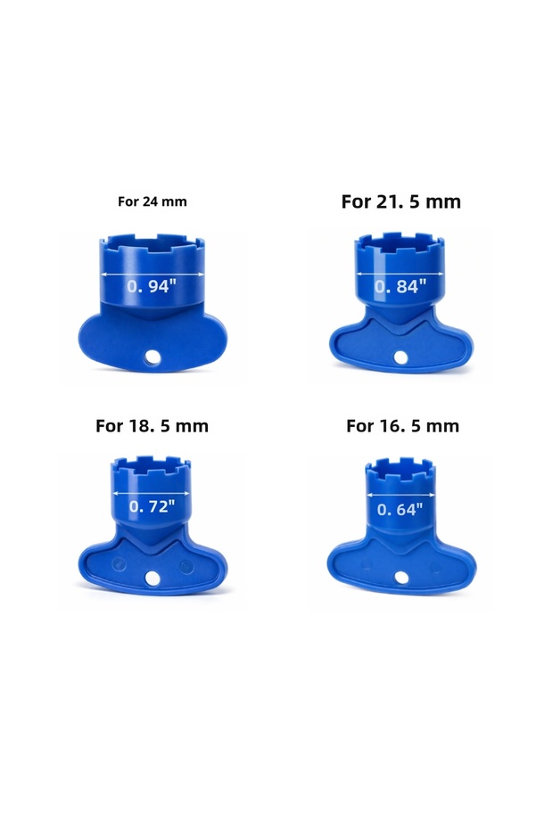 Recessed/Hidden Aerator Removal-Installation 4-Piece Wrench Set | Øm24 – Øm21.5 – Øm18.5 – Øm16.5