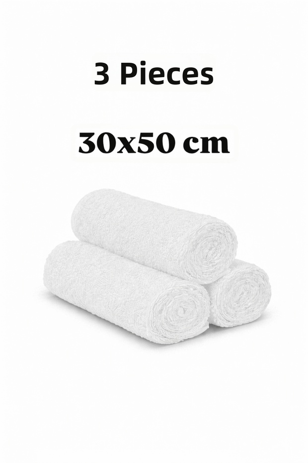 3 Pcs Cotton Hand Face Towel White Towel Set 30X50 cm Guest and Kitchen Head Towel