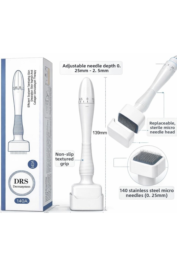 Dermastamp 140A Titanium 10 Different Needles Adjustable Tip Needle Size 0.25Mm-3.00Mm Sterile Packaged