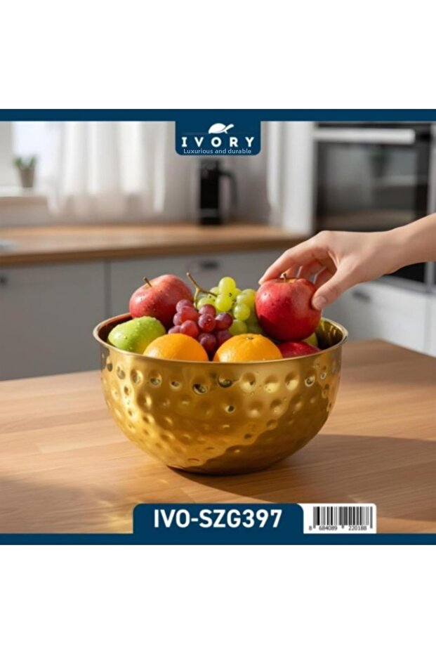 Gold Steel Mixer Bowl 20 cm – Stylish and Durable Mixing Bowl