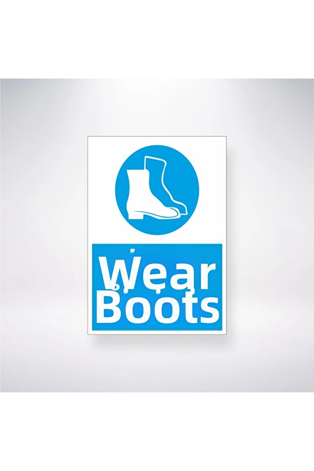 Wear Boots 21x28cm Work Safety Sticker