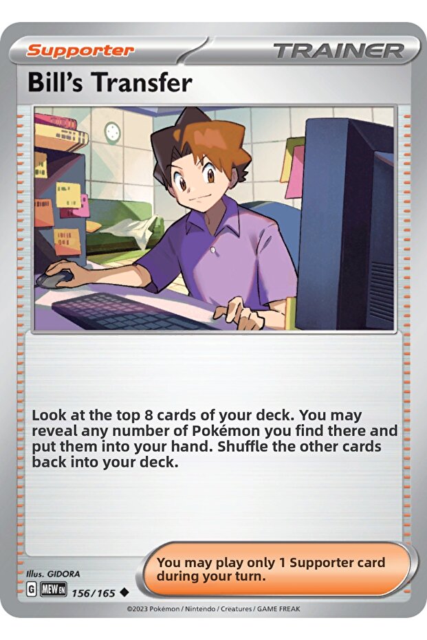 Bill's Transfer 156/165 Uncommon Licensed Game Card (Sv151)
