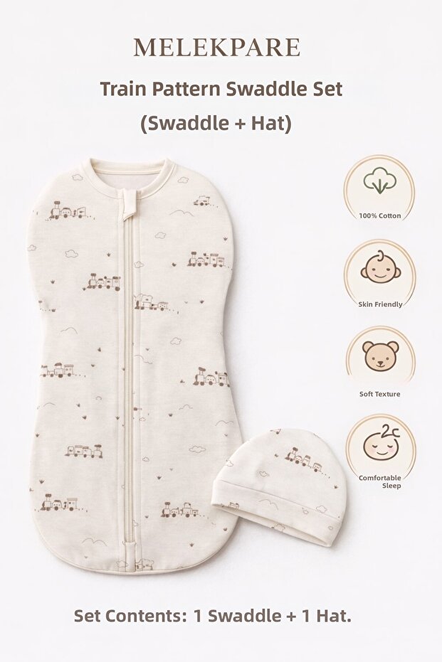 100% Cotton Zippered Baby Swaddle Newborn