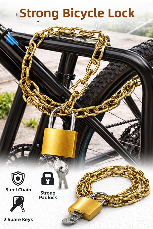 100cm Chain Bike Lock Thick Steel Chain Safe and Durable