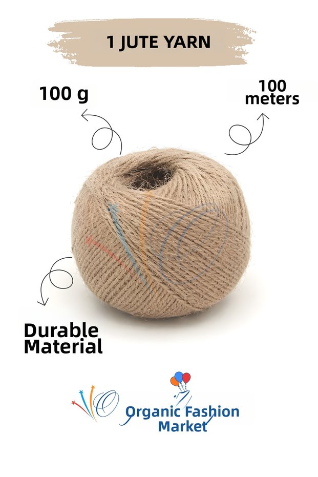 100 Meters of Durable Natural Jute Twine – 100 Gr Straw Twine | Macrame, Decoration and Gift Packaging