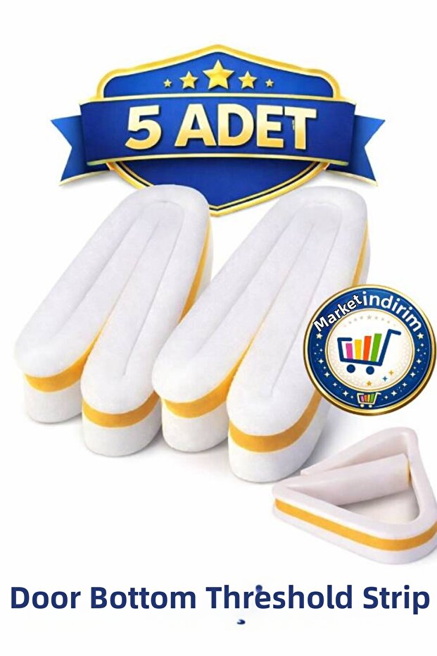 5 Pieces Adhesive under Door (Threshold) Tape Heat Cold Sound Insulation Sponge 90 cm Energy Saving