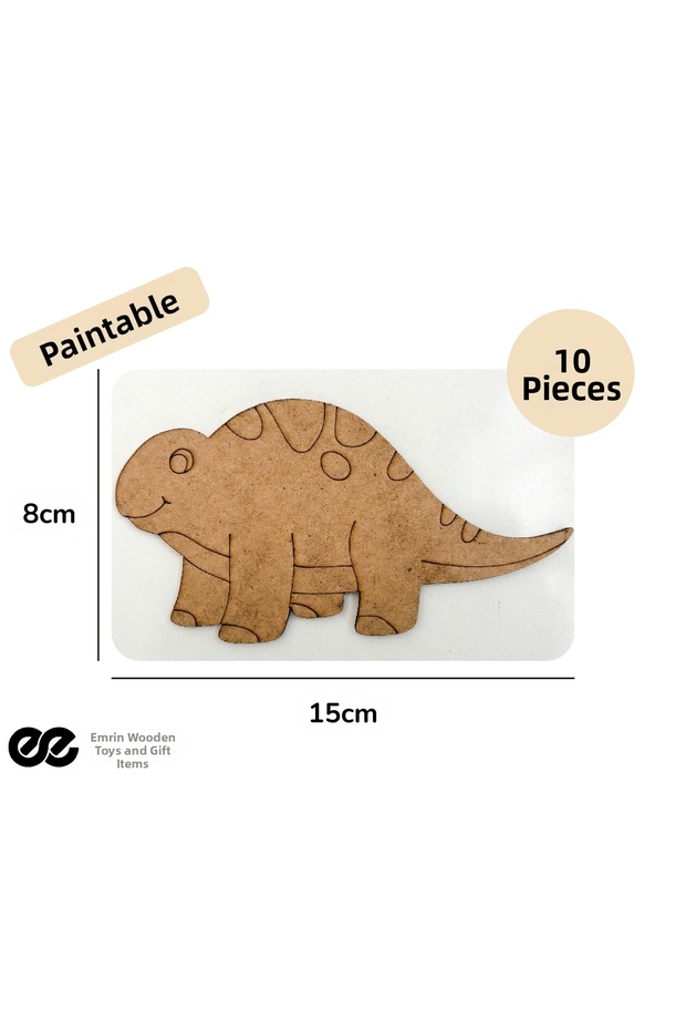 Dinosaur Model 3 Wooden Painting Preschool Activity Set of 10
