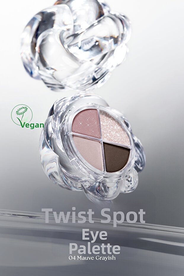 Silky Textured 4-Piece Eyeshadow Palette Muzigae Mansion Twist Pot Eye Palette (04 Mauve Grayish)