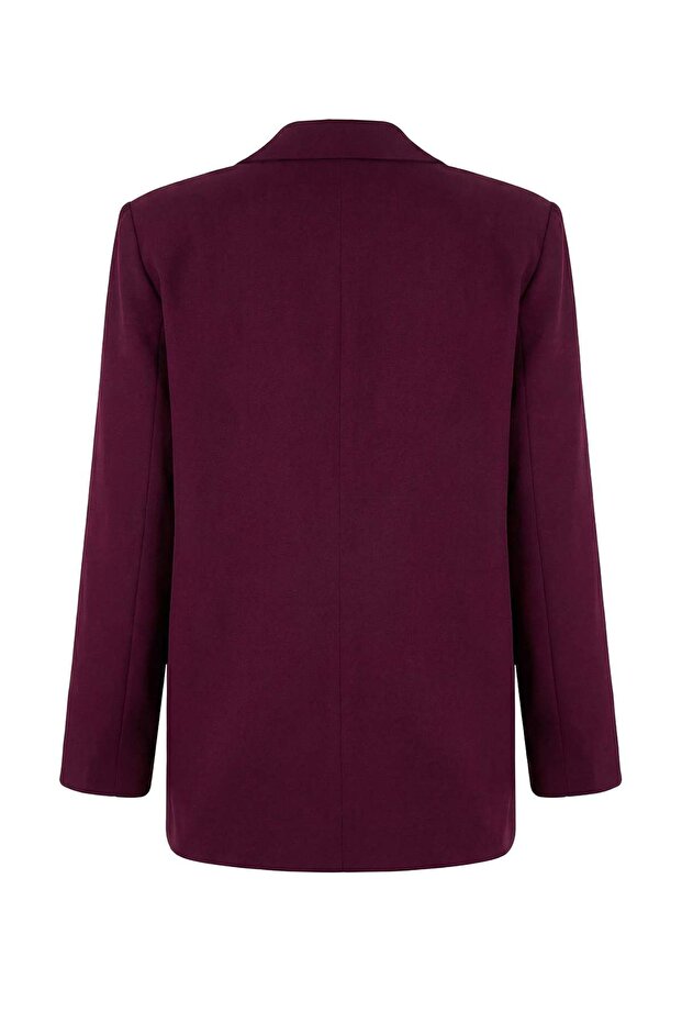 Trendyolmilla Wardrobe Essentials – Mürdüm Cep Detaylı Blazer Ceket | TWOSS26BC00011 - 6