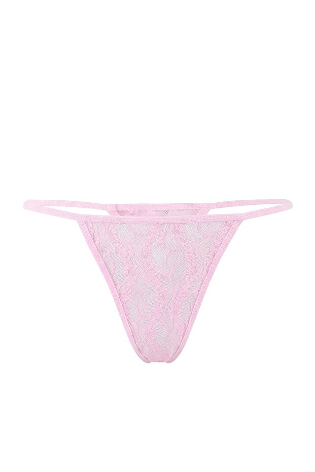 Różowa koronkowa babydoll z guzikami i ramiączkami bez miseczek / fantazyjna koszulka nocna THMAW26LL00003 - 6