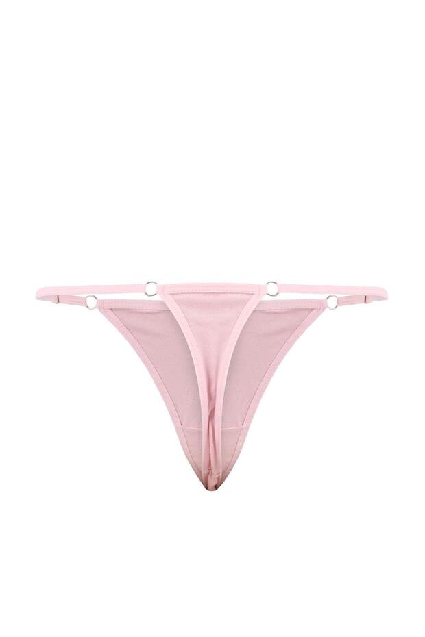 Pembe-Çok Renkli 3'lü Pamuklu Kalp Desenli Tanga Külot THMSS26KU00010 - 11