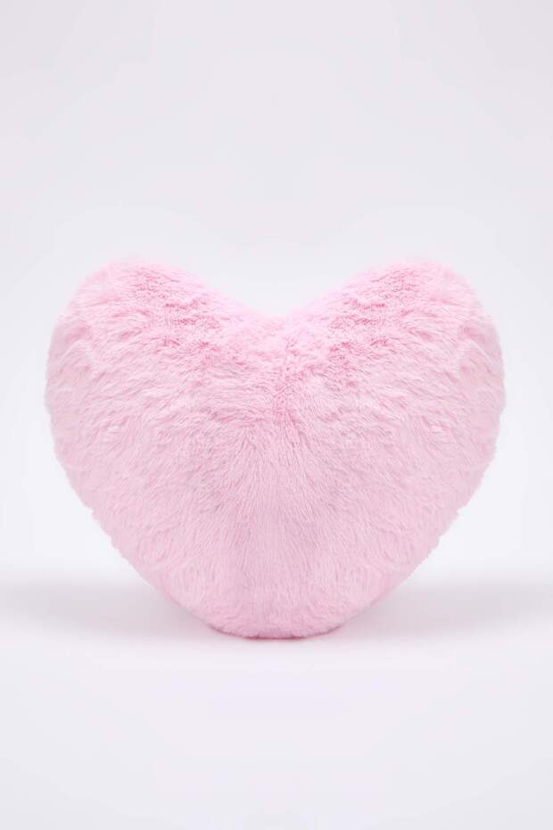 Pembe Peluş Kalp Tasarımlı İçi Dolgulu Şekilli Kırlent TPHSS26KKK00003 - 5