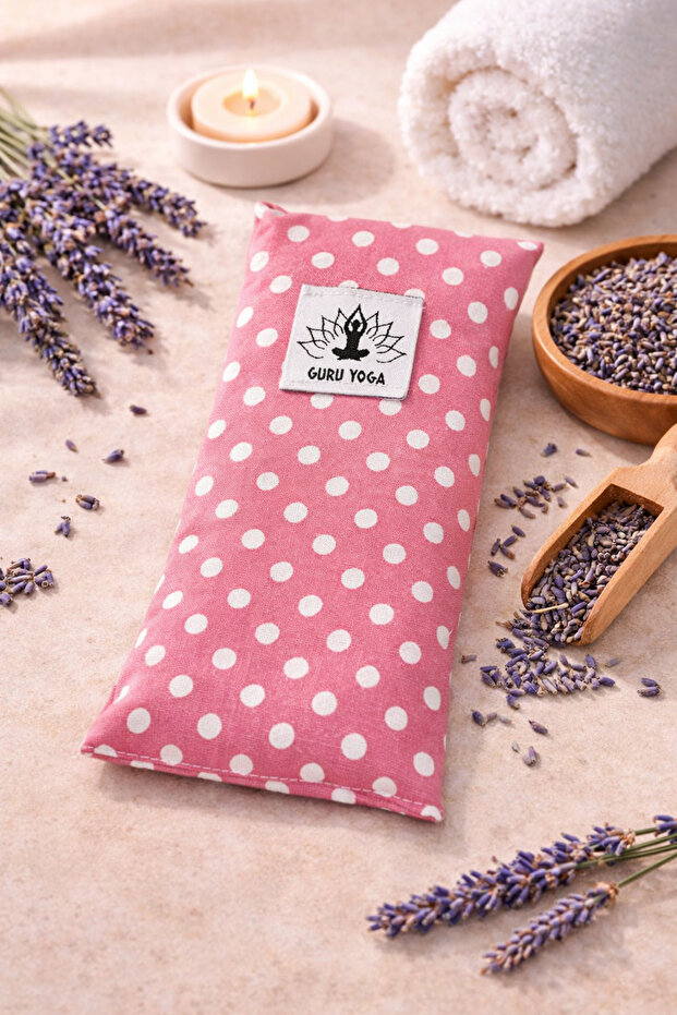 Guru Yoga Lavender Eye Pillow Aromatherapeutic Meditation Lavender Eye Patch Pink Polka Dot