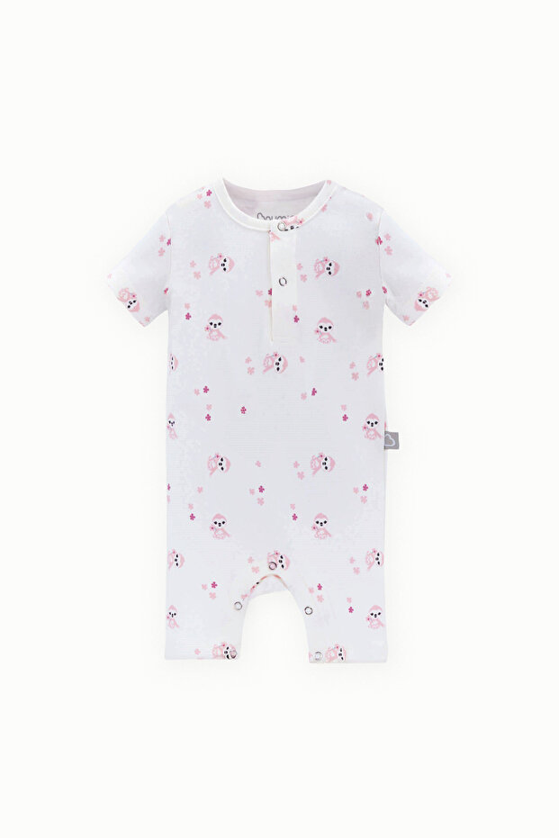 Cotton Short Sleeve Shorts Baby Jumpsuit Pink Miskin