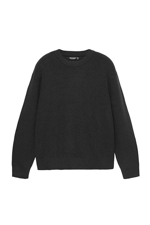 Bisiklet yaka dokulu süveter - 4