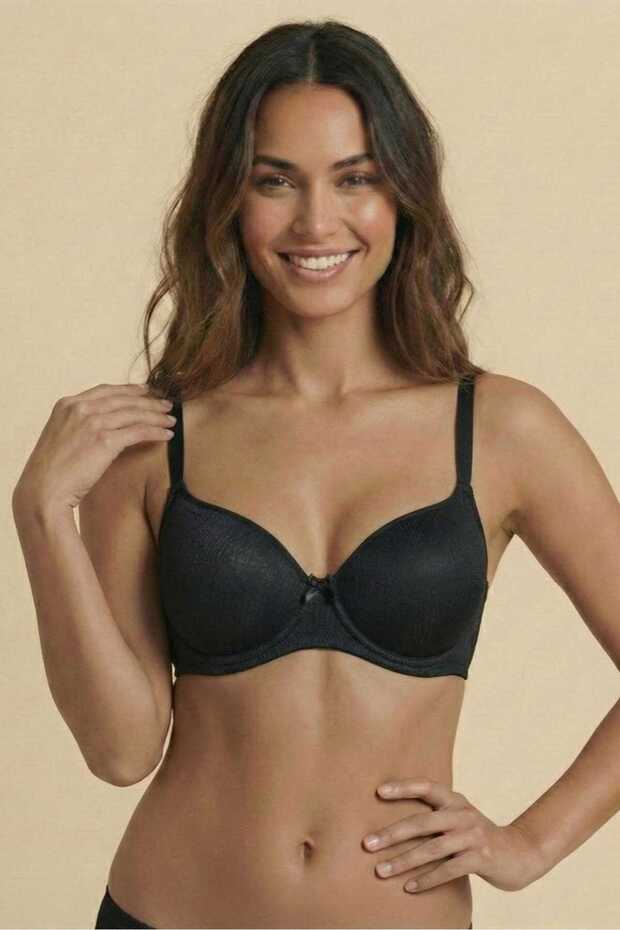 حمالة صدر نسائية سوداء منقوشة وداعمة وعصرية للاستخدام اليومي