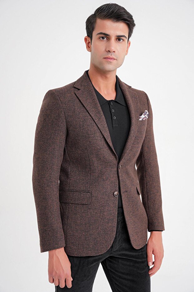 C 718 CEKET Slim KAHVE - 4