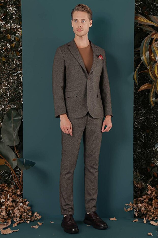 Men's C 658 Slim Fit Brown Sports Jacket