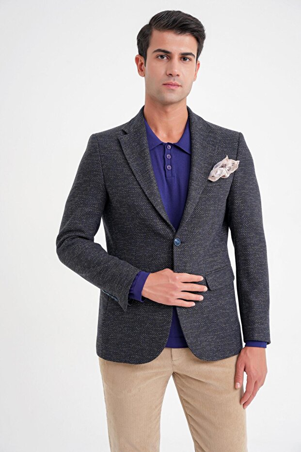 C 718 CEKET Slim LACİVERT - 1