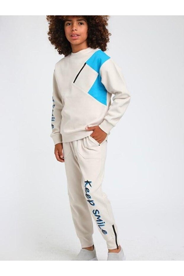 Boy's Winter Thick Zippered Tracksuit Set