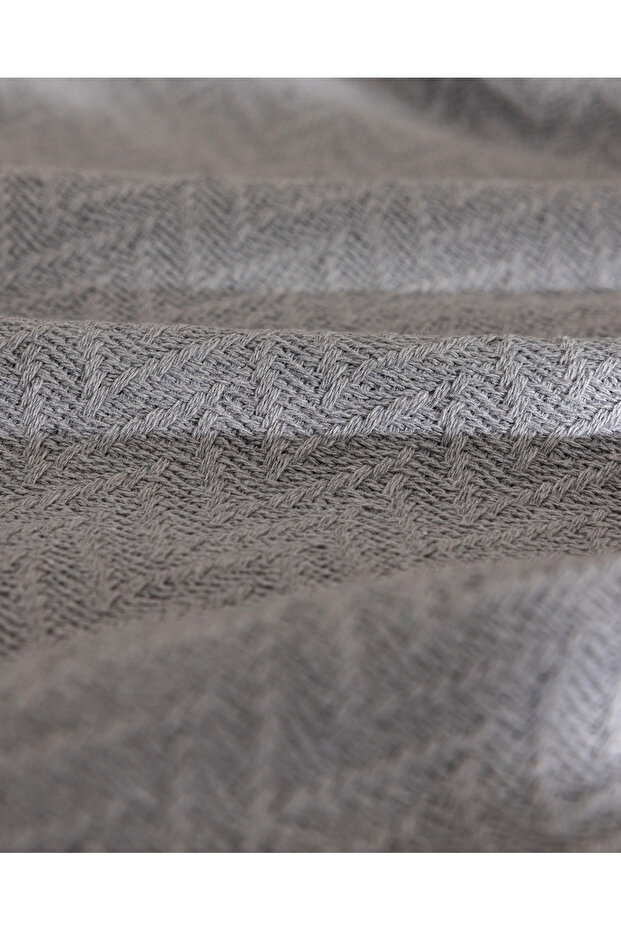 مفرش سرير مزدوج باللون الرمادي - 8