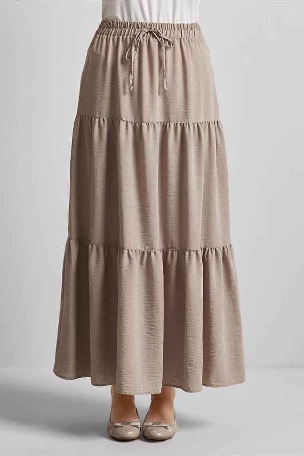 Fold Waist Elastic Skirt 60695