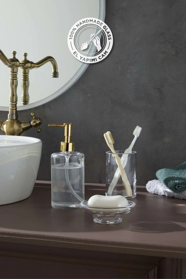 Selen Concept Clean Model Handmade Glass Bathroom Set Set of 3