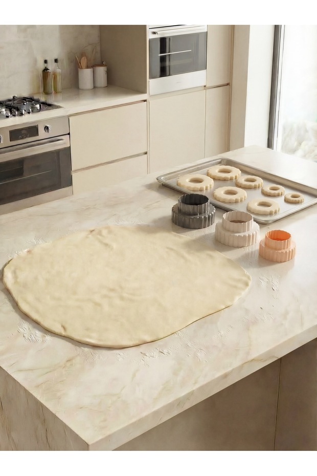 10Pcs Geometry Patterned Double Sided Cookie Cutter Square Rectangle and Round - 4