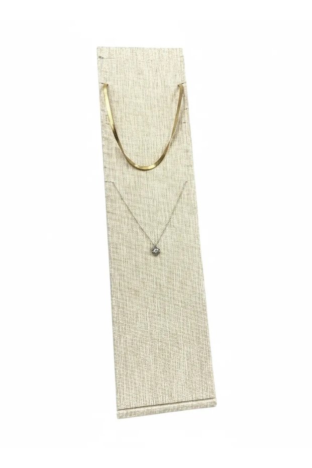 Domestic Production Moscow Model Linen Fabric Straw Color 40/10 Cm Standing Jewelry Display Stand