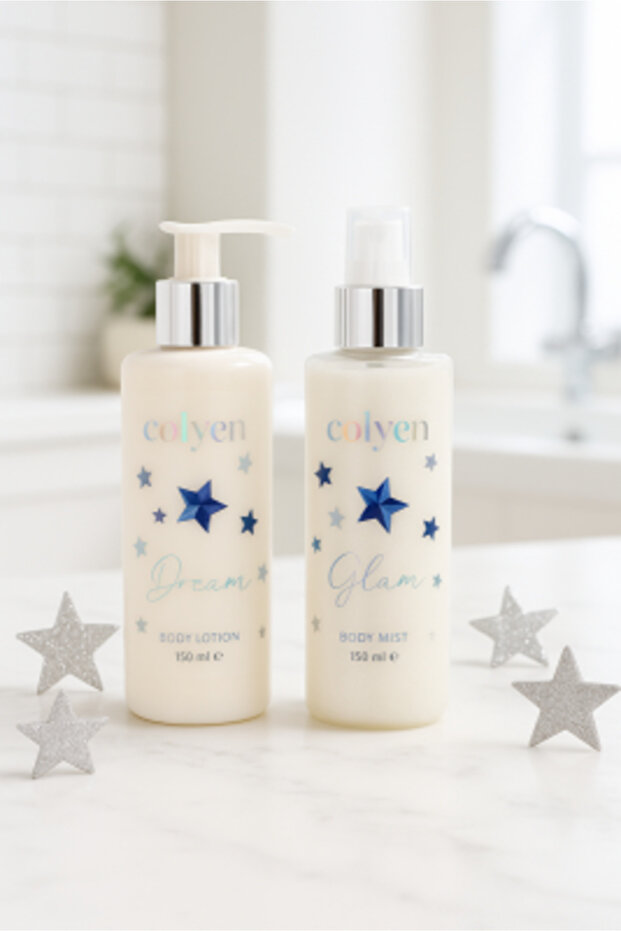 Colyen Galactic Işıltılı Vücut Spreyi ve Losyon Seti 150 ml