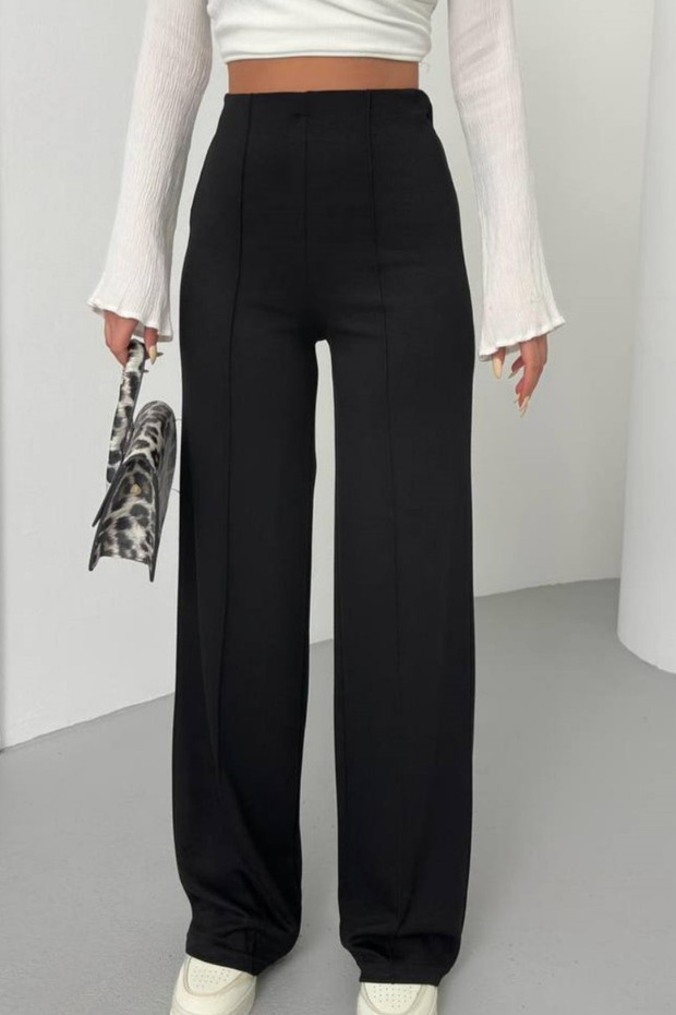 Women's High Waist Lycra Striped Palazzo Pants