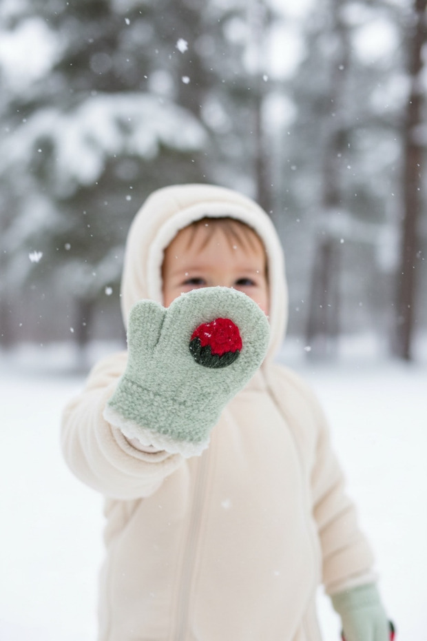 Strawberry Baby single finger gloves 0-3 years