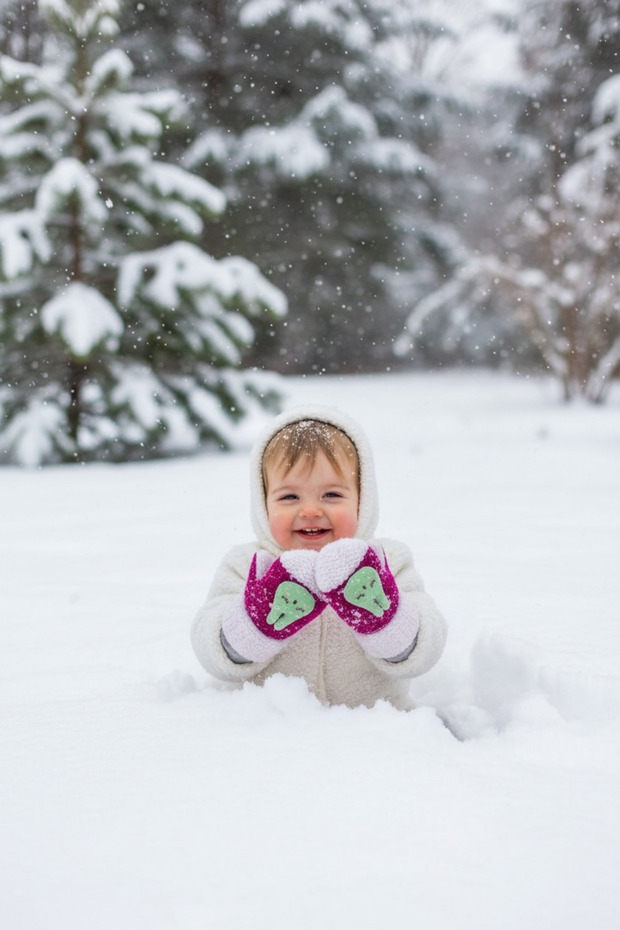 Kız bebek tek parmak eldiven - 2