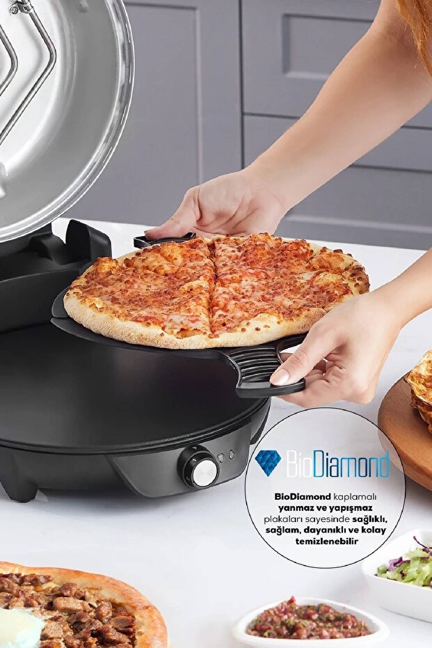 Gastro 10 in 1 Pizza Lahmacun ve Tandır Ekmeği Makinesi Biodiamond Matte Black - 6