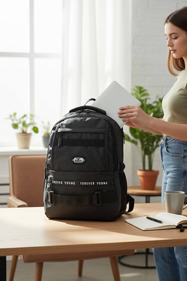 2051 حقيبة ظهر مدرسية باللون الأسود - 3