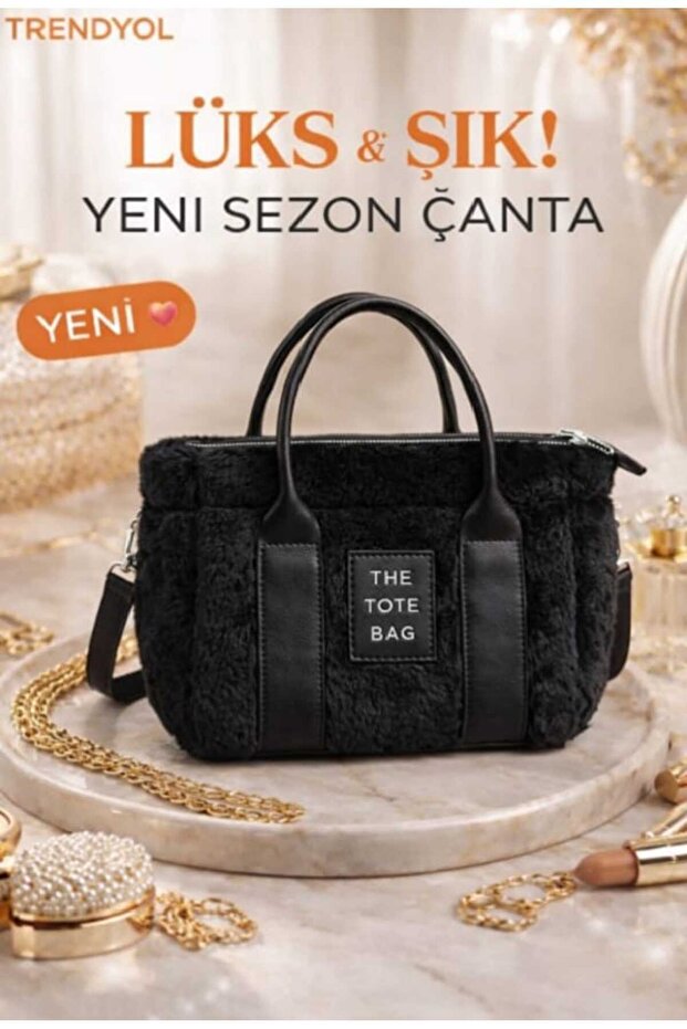 Kadın Günlük Peluş Askılı Çanta - 3