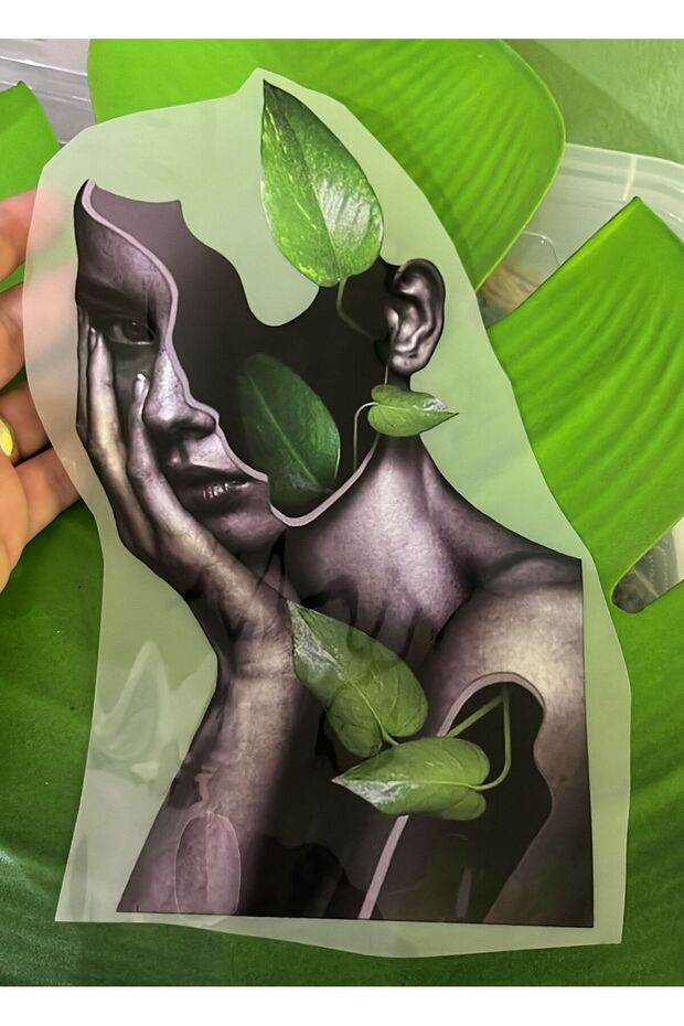 Iron-On Design Leaf Women's Letter Transfer Printing Arma 22X13 cm