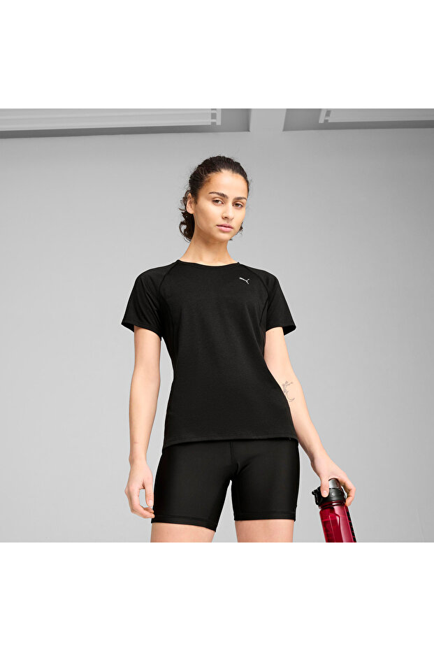 W Run Velocity Tee (Tri-B Black Women's Short Sleeve T-Shirt