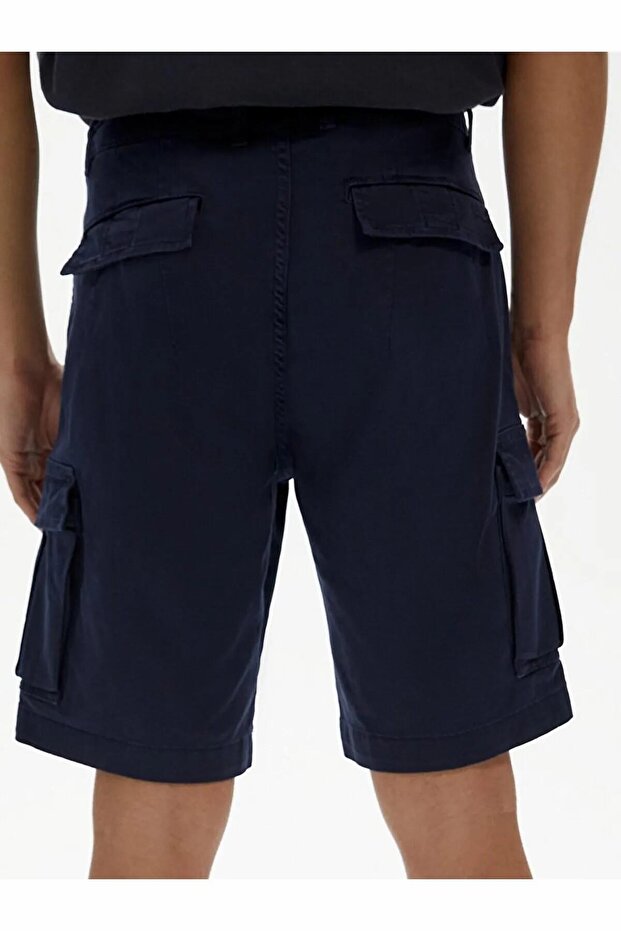 Pantaloni scurți Basic Gabardine Regular Cargo bleumarin - 3
