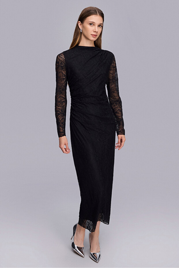 1642-1 ELBİSE SİYAH - 7