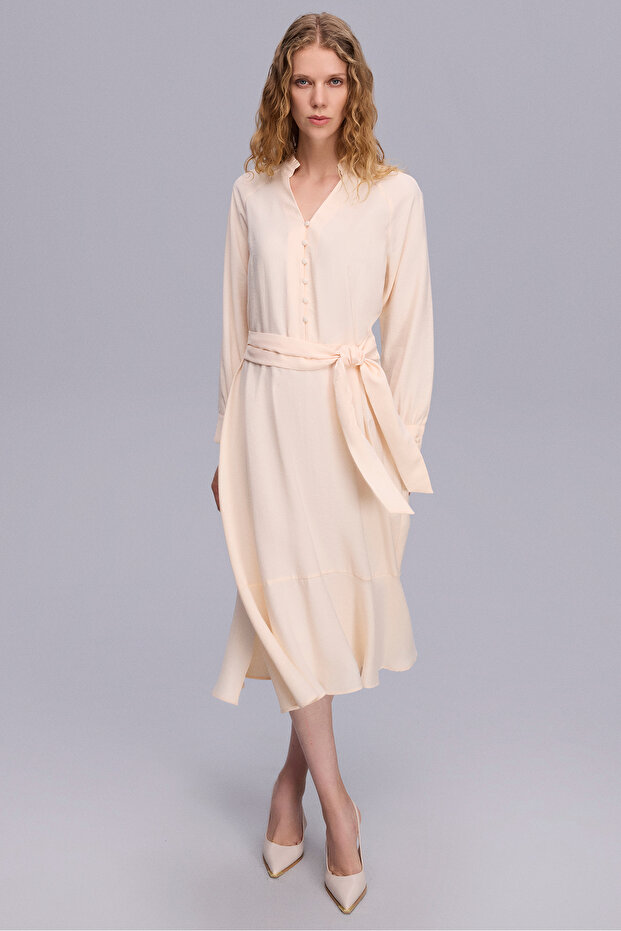 1692 ELBİSE KREM - 1