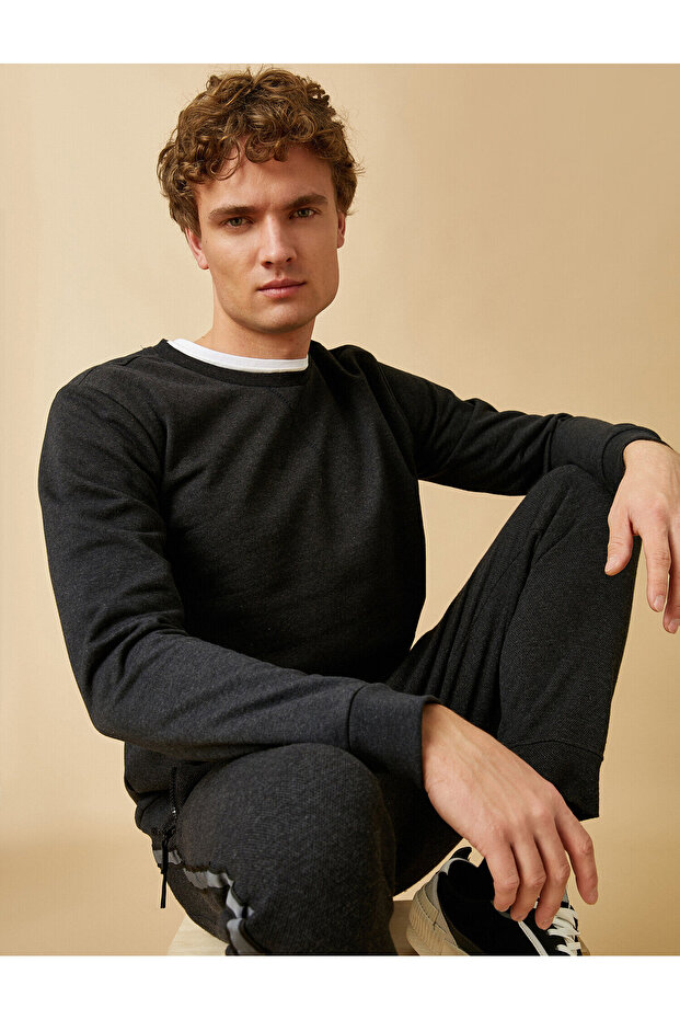 Basic Sweatshirt Pamuklu - 1